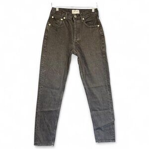 AGOLDE Jamie High Rise Button Fly Skinny Crop Jeans Black Gray Wash Size 25
